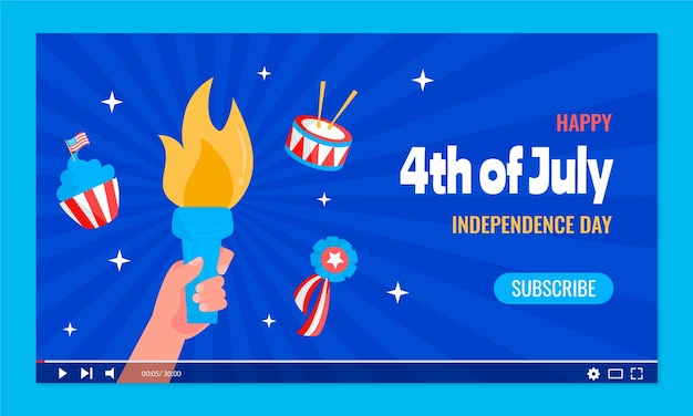 Miniatura plana de youtube del 4 de julio