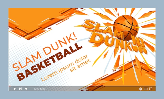 Miniatura plana de youtube de baloncesto