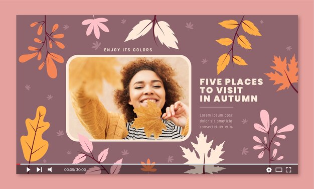 Miniatura plana de youtube para la celebración de otoño