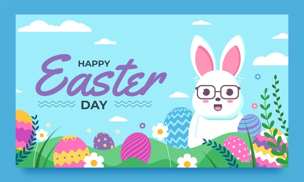 Vector gratuito miniatura plana de youtube para la celebración de pascua