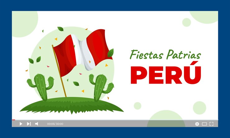 Vector gratuito miniatura plana de youtube para celebraciones de fiestas patrias peruanas