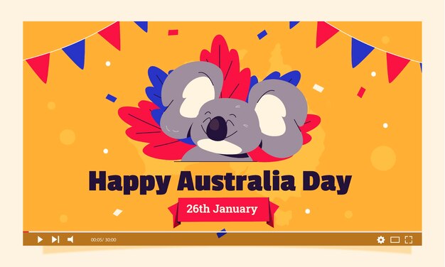Miniatura plana de youtube para el día nacional australiano