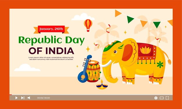 Miniatura plana de YouTube para el Día de la República de la India