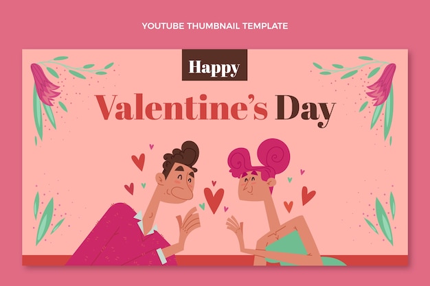 Miniatura plana de youtube del día de san valentín