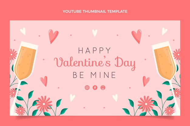 Miniatura plana de youtube del día de san valentín
