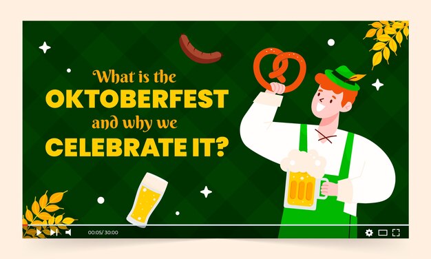 Vector gratuito miniatura plana de youtube de oktoberfest