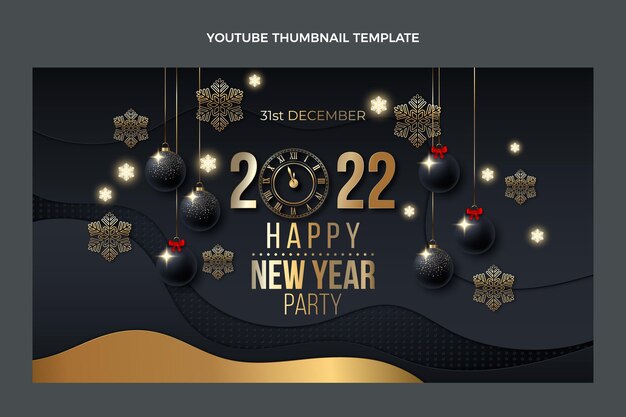 Miniatura realista de youtube de año nuevo