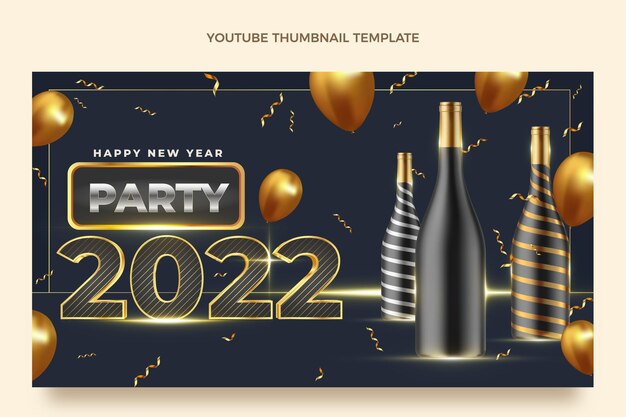 Miniatura realista de youtube de año nuevo