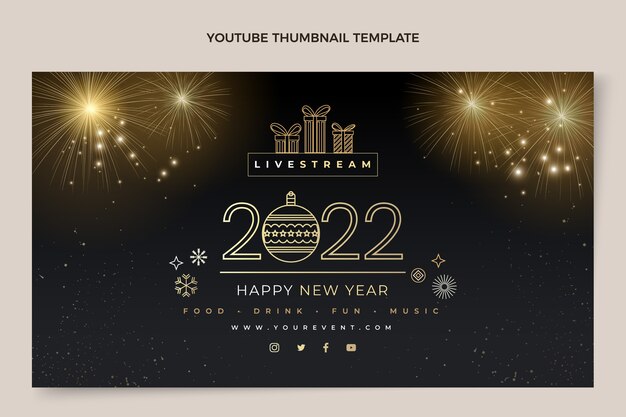 Miniatura realista de youtube de año nuevo