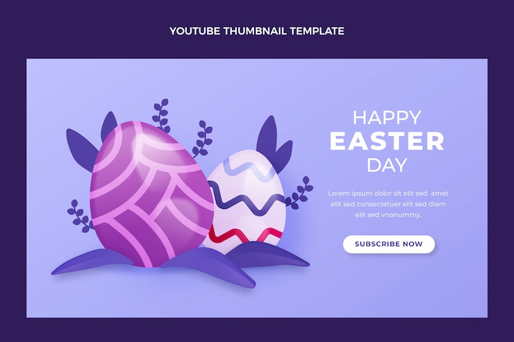 Vector gratuito miniatura realista de youtube de pascua