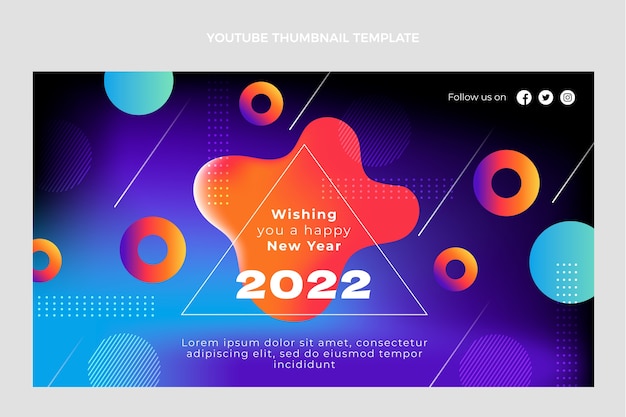 Vector gratuito miniatura de youtube de año nuevo degradado