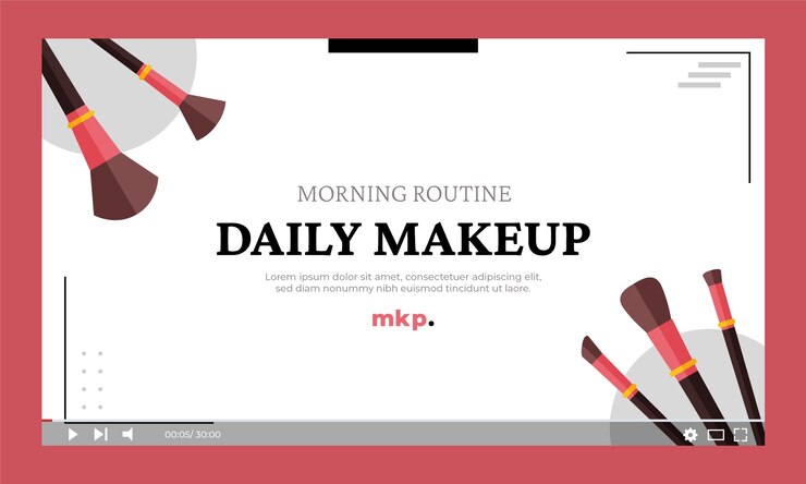 Vector gratuito miniatura de youtube de artista de maquillaje mínimo