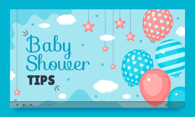 Miniatura de youtube de baby shower dibujada a mano