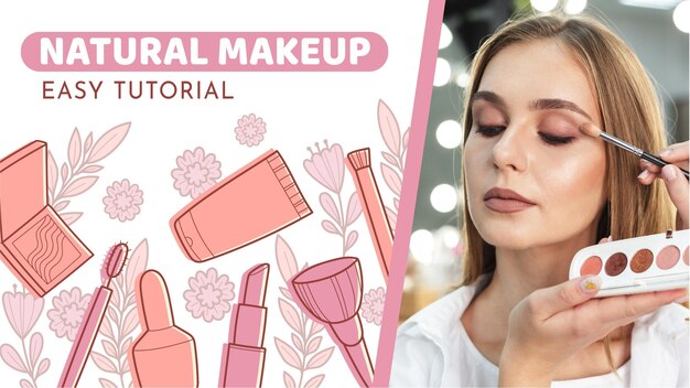 Miniatura de youtube de belleza dibujada a mano