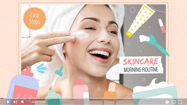 Miniatura de youtube de belleza dibujada a mano