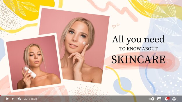 Miniatura de youtube de belleza dibujada a mano