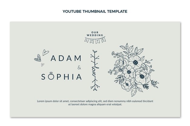 Miniatura de youtube de boda dibujada a mano
