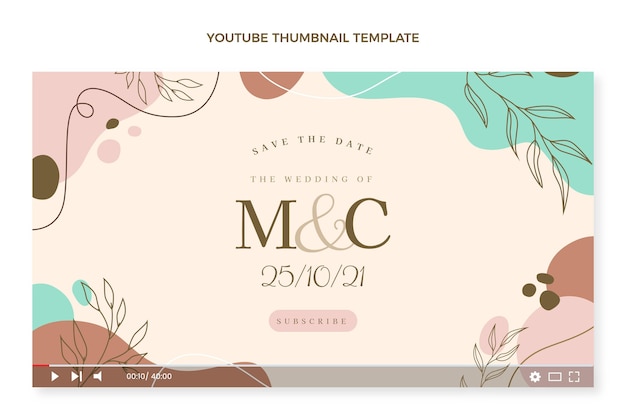 Vector gratuito miniatura de youtube de boda dibujada a mano