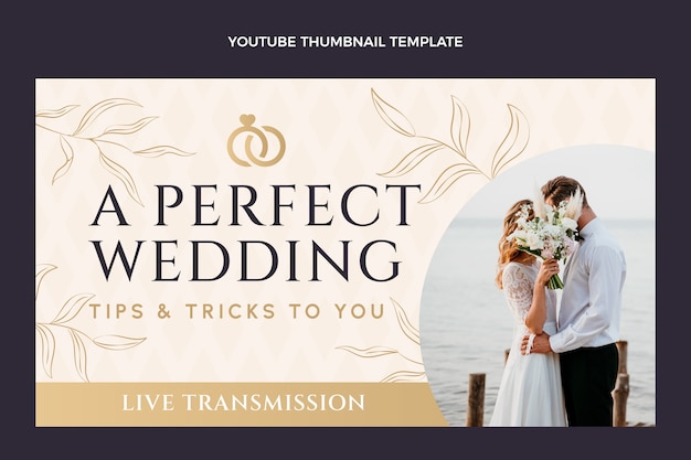 Vector gratuito miniatura de youtube de boda dibujada a mano