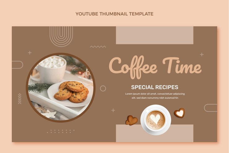 Vector gratuito miniatura de youtube de cafetería realista