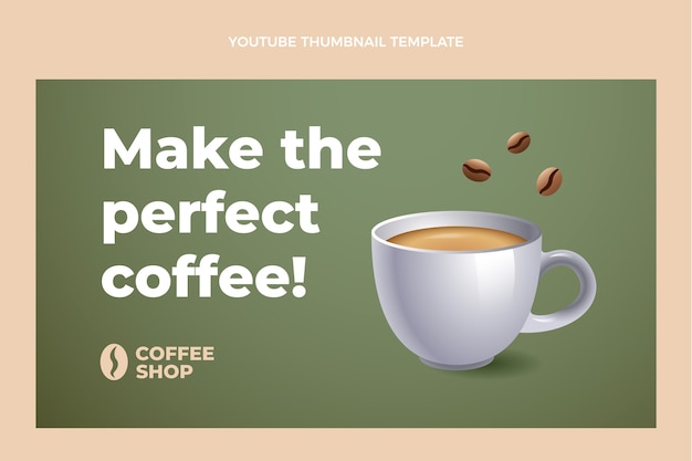 Vector gratuito miniatura de youtube de cafetería realista