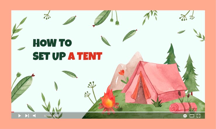 Vector gratuito miniatura de youtube del campamento de verano en acuarela
