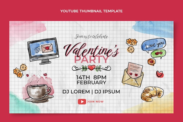 Miniatura de youtube de carnaval de acuarela