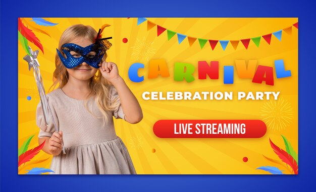 Miniatura de youtube de carnaval degradado