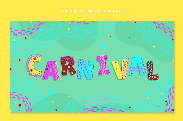 Miniatura de youtube de carnaval plano