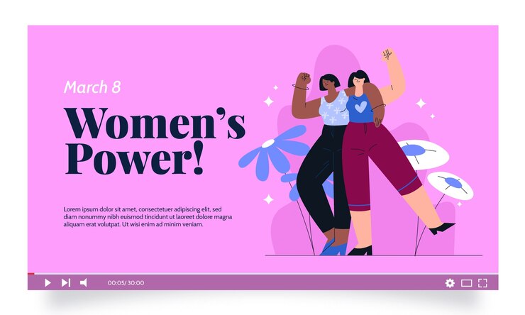 Vector gratuito miniatura de youtube de celebración del día de la mujer