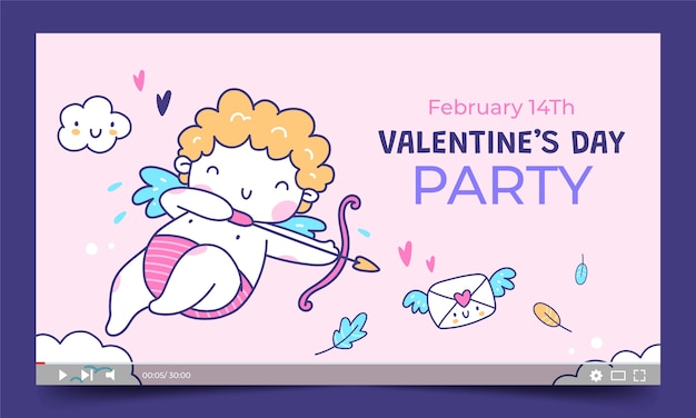 Vector gratuito miniatura de youtube de celebración del día de san valentín