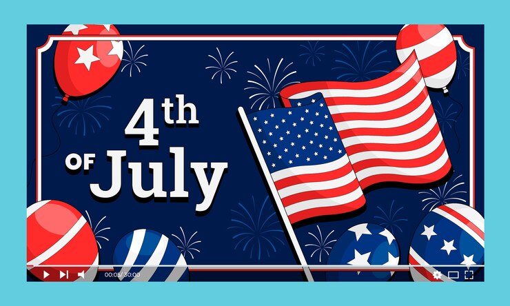 Vector gratuito miniatura de youtube para la celebración estadounidense del 4 de julio