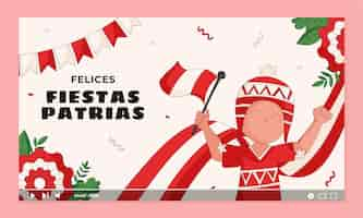 Vector gratuito miniatura de youtube para celebraciones de fiestas patrias peruanas