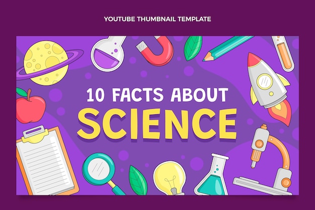 Vector gratuito miniatura de youtube de ciencia dibujada a mano