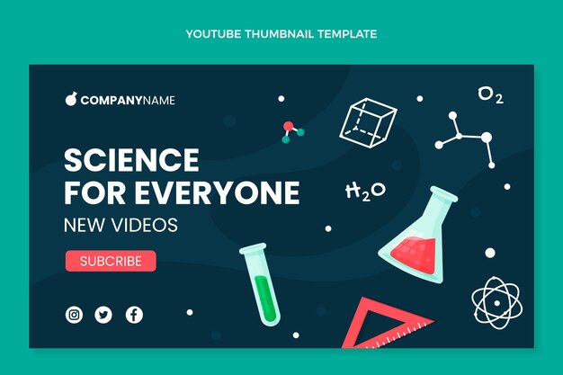 Miniatura de youtube de ciencia de diseño plano