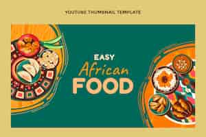 Vector gratuito miniatura de youtube de comida africana de diseño plano