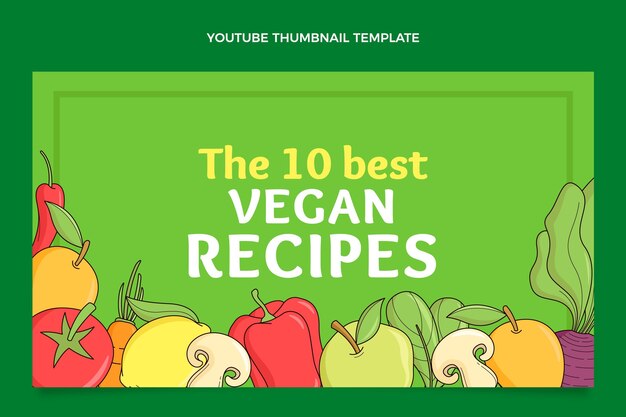 Miniatura de youtube de comida dibujada a mano