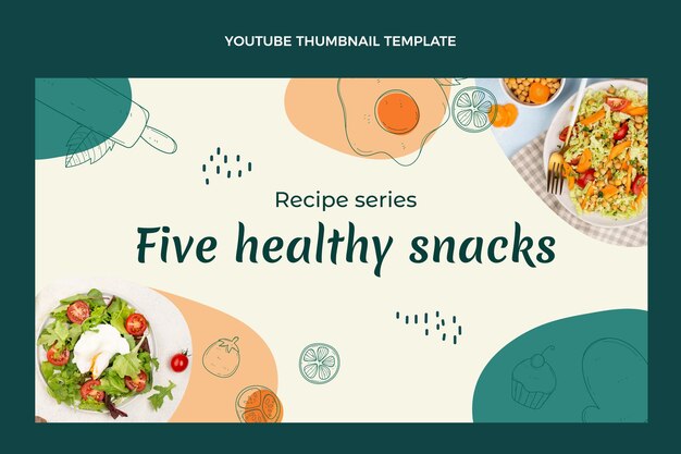 Miniatura de youtube de comida dibujada a mano