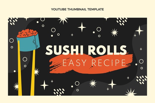 Miniatura de youtube de comida dibujada a mano