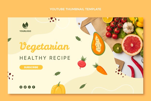 Miniatura de youtube de comida dibujada a mano