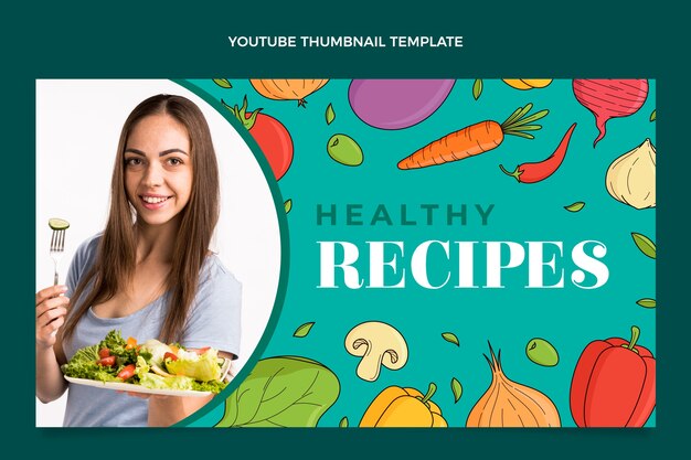 Miniatura de youtube de comida dibujada a mano