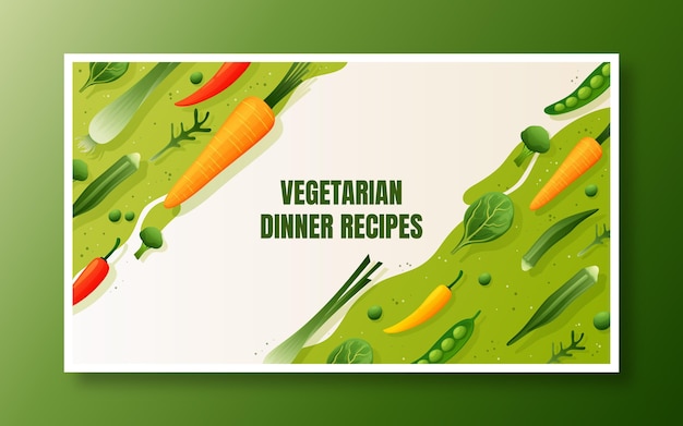 Vector gratuito miniatura de youtube de comida vegetariana degradada