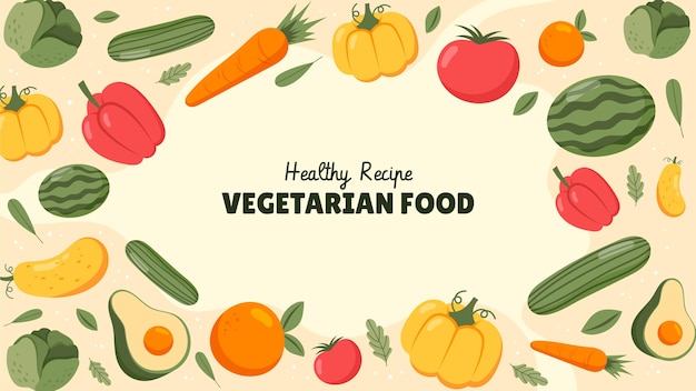 Vector gratuito miniatura de youtube de comida vegetariana dibujada a mano