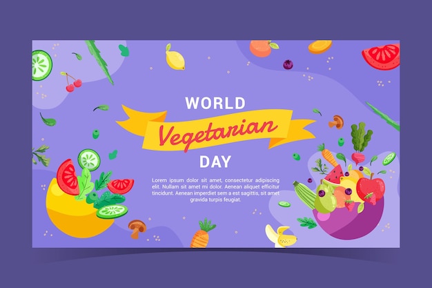 Vector gratuito miniatura de youtube de comida vegetariana de diseño plano dibujado a mano