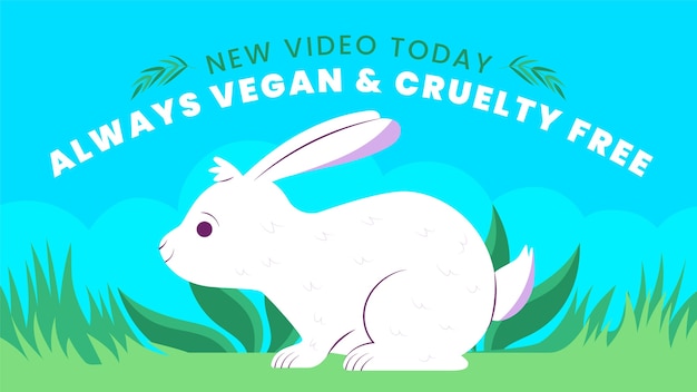 Miniatura de youtube de comida vegetariana plana dibujada a mano