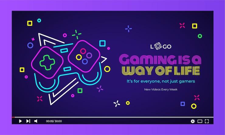 Vector gratuito miniatura de youtube de concepto de juego de diseño plano