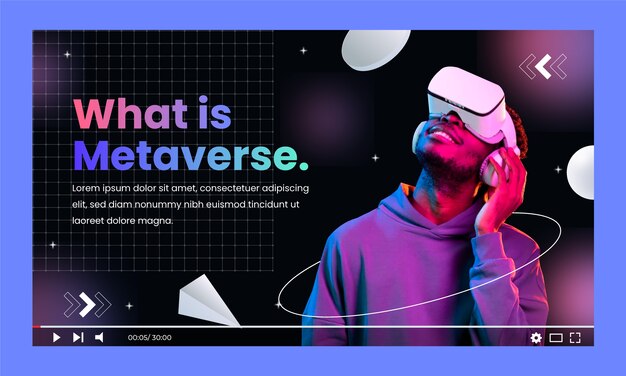 Miniatura de youtube de concepto de metaverso degradado