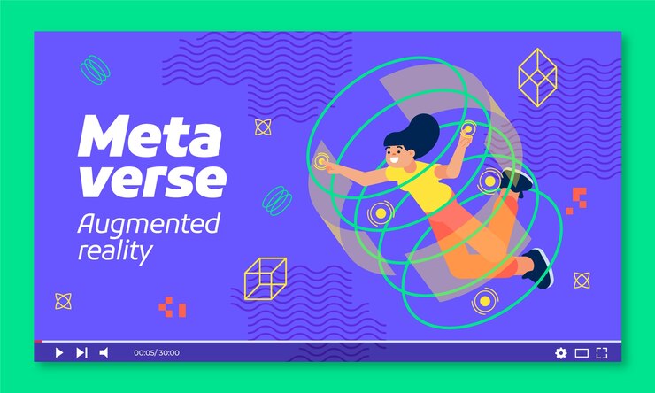Vector gratuito miniatura de youtube de concepto de metaverso de diseño plano