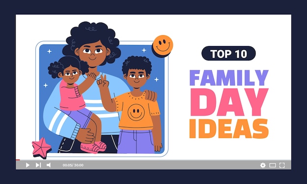 Vector gratuito miniatura de youtube para el día internacional de las familias.