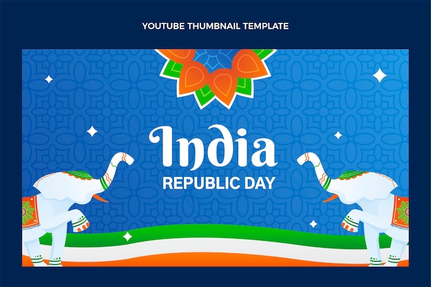 Vector gratuito miniatura de youtube del día de la república de degradado